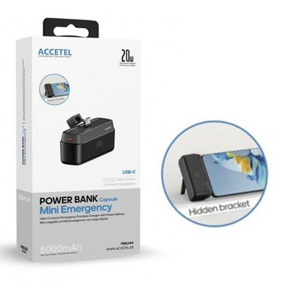 Mini Powerbank de Emergencia 5000 mAh - Tipe C