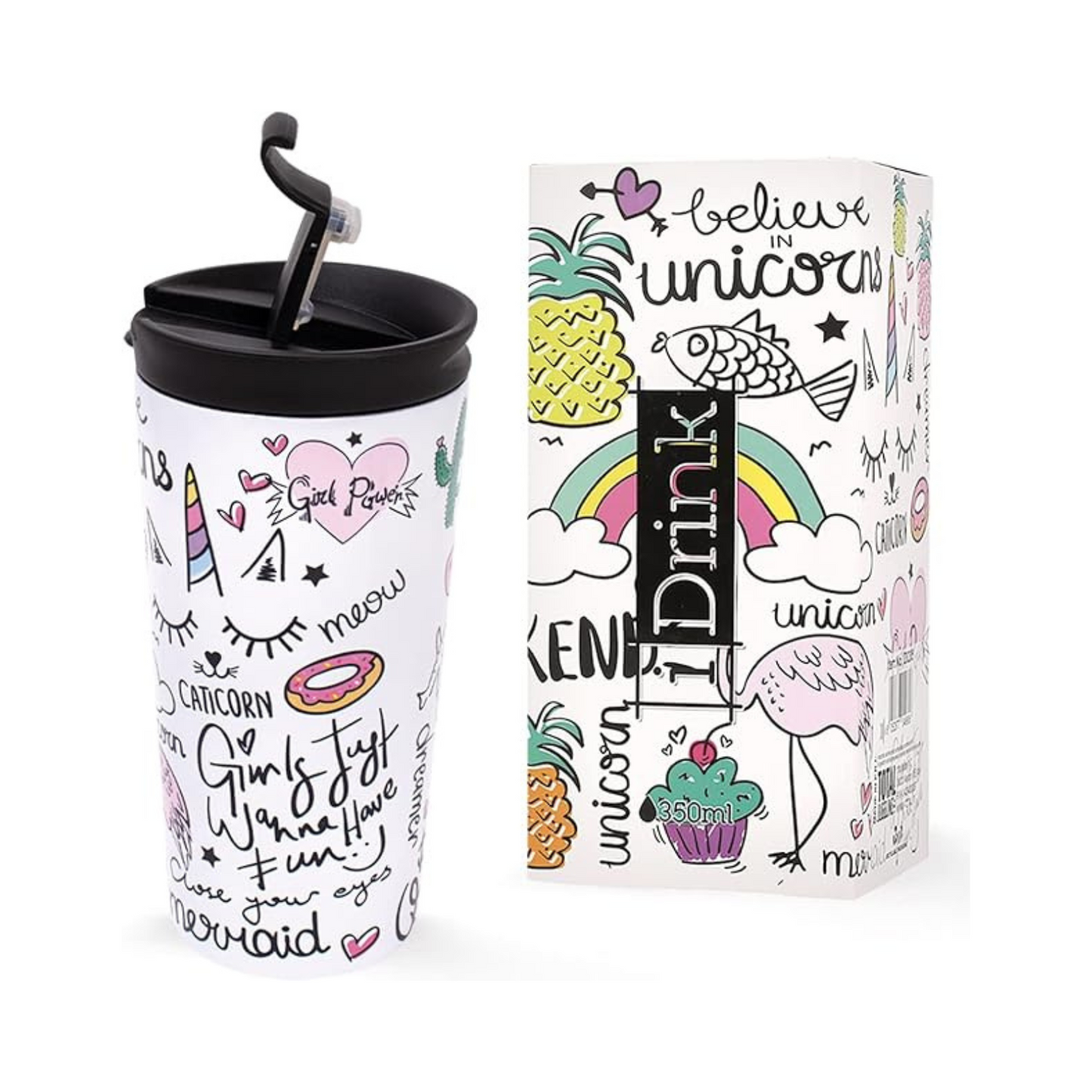 Caneca de Viagem I-Drink 260ML - Unicórnio