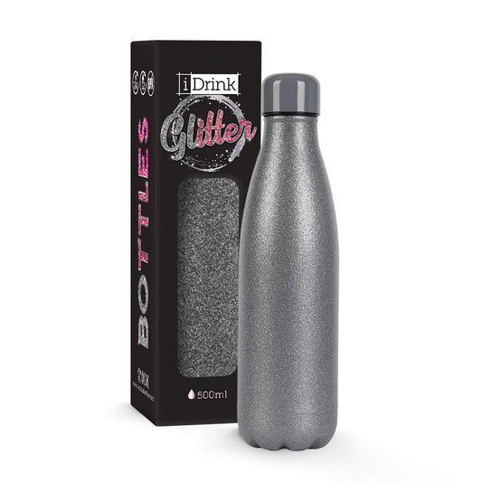 Garrafa Térmica I-Drink 500ml - Glitter Cinza